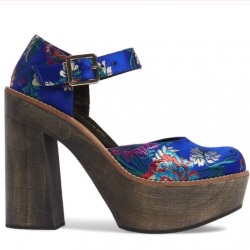 NIB Free People Starlet Blue Platform Heel Sz 9